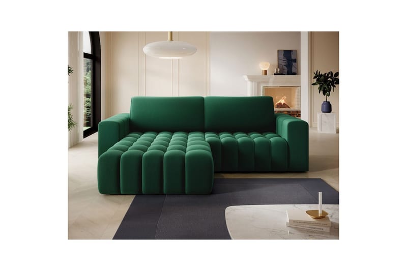 Sektionssoffa Eltap Bonett 250x175x92 cm - Kronos 19, Mörkgrön, Vänster - Möbler - Vardagsrum - Bäddsoffor