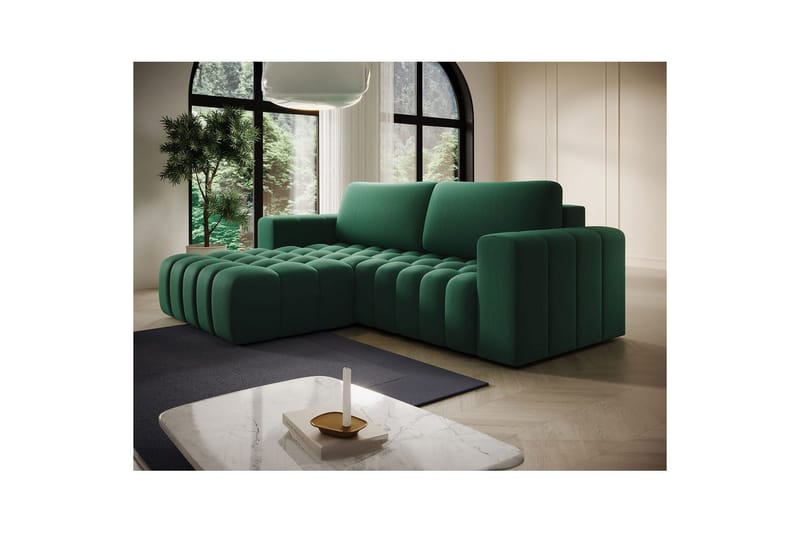 Sektionssoffa Eltap Bonett 250x175x92 cm - Kronos 19, Mörkgrön, Vänster - Möbler - Vardagsrum - Bäddsoffor