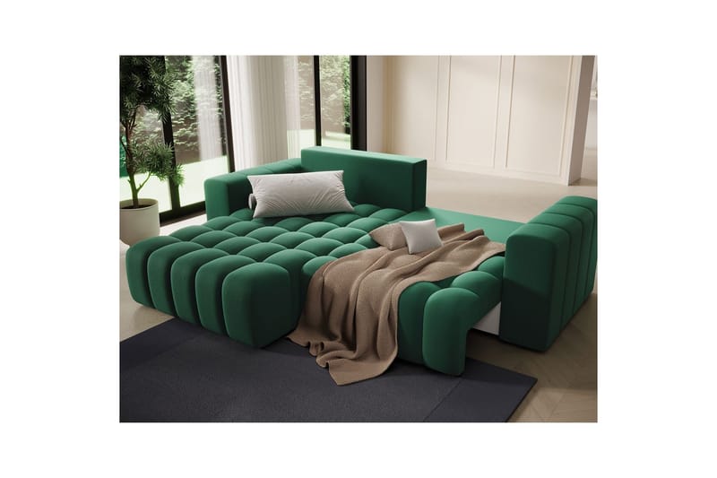 Sektionssoffa Eltap Bonett 250x175x92 cm - Kronos 19, Mörkgrön, Vänster - Möbler - Vardagsrum - Bäddsoffor