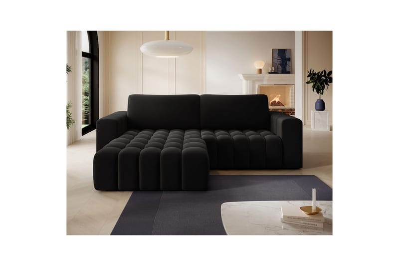 Sektionssoffa Eltap Bonett 250x175x92 cm - Matt Velvet 99, Blå, Vänster - Möbler - Vardagsrum - Bäddsoffor