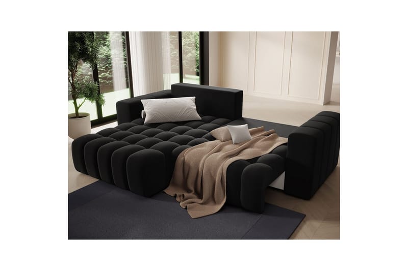 Sektionssoffa Eltap Bonett 250x175x92 cm - Matt Velvet 99, Blå, Vänster - Möbler - Vardagsrum - Bäddsoffor