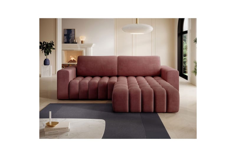 Sektionssoffa Eltap Bonett 250x175x92 cm - Monolith 63, Rosa, Höger - Möbler - Vardagsrum - Bäddsoffor