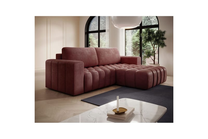 Sektionssoffa Eltap Bonett 250x175x92 cm - Monolith 63, Rosa, Höger - Möbler - Vardagsrum - Bäddsoffor