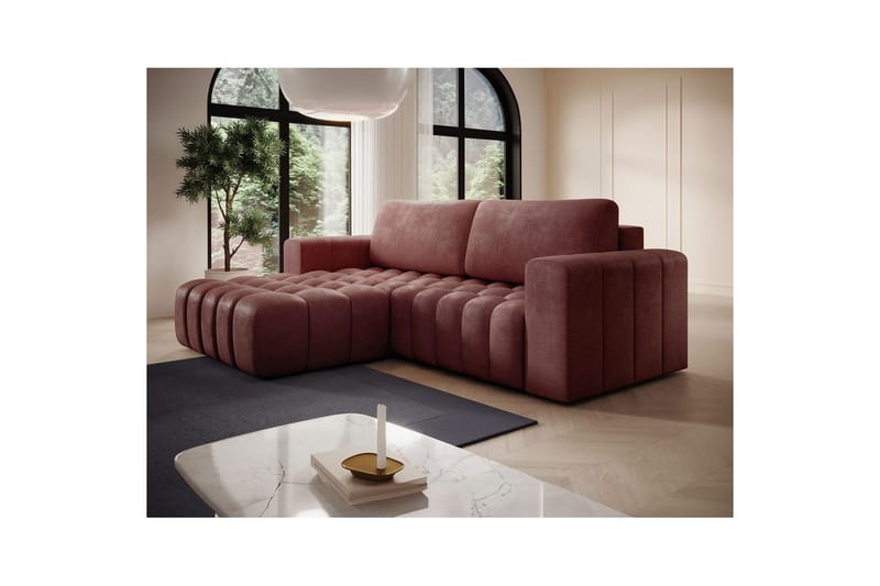 Sektionssoffa Eltap Bonett 250x175x92 cm - Monolith 63, Rosa, Vänster - Möbler - Vardagsrum - Bäddsoffor