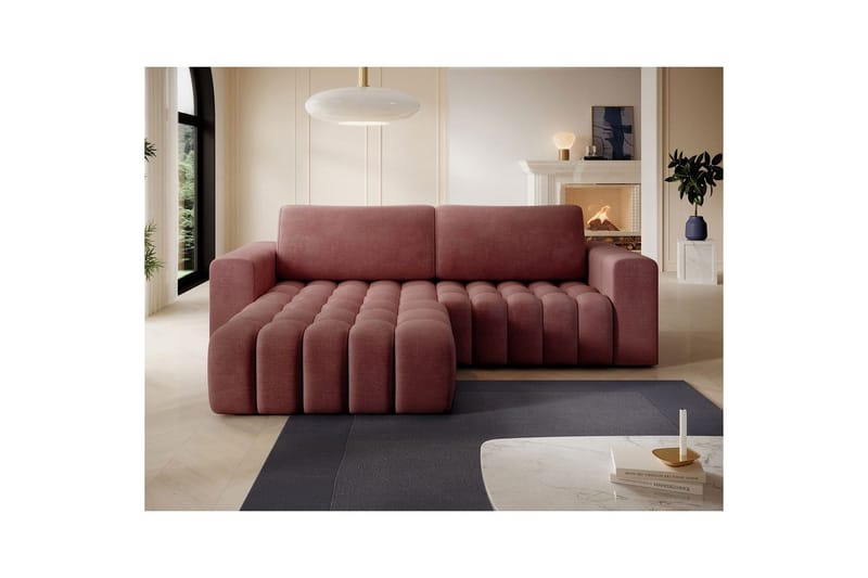 Sektionssoffa Eltap Bonett 250x175x92 cm - Monolith 63, Rosa, Vänster - Möbler - Vardagsrum - Bäddsoffor