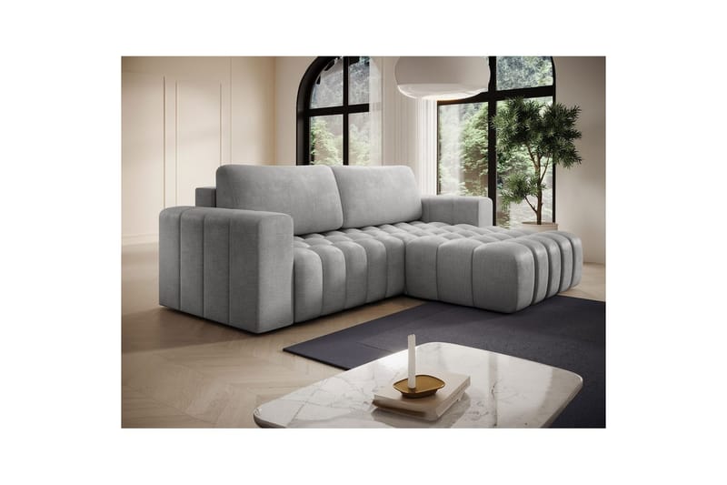 Sektionssoffa Eltap Bonett 250x175x92 cm - Monolith 84, Ljusgrå, Höger - Möbler - Vardagsrum - Bäddsoffor