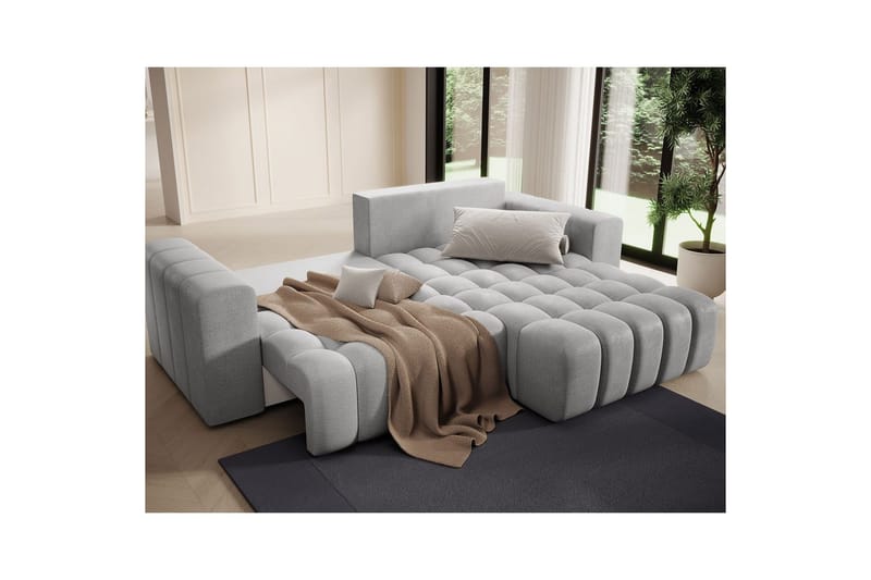 Sektionssoffa Eltap Bonett 250x175x92 cm - Monolith 84, Ljusgrå, Höger - Möbler - Vardagsrum - Bäddsoffor