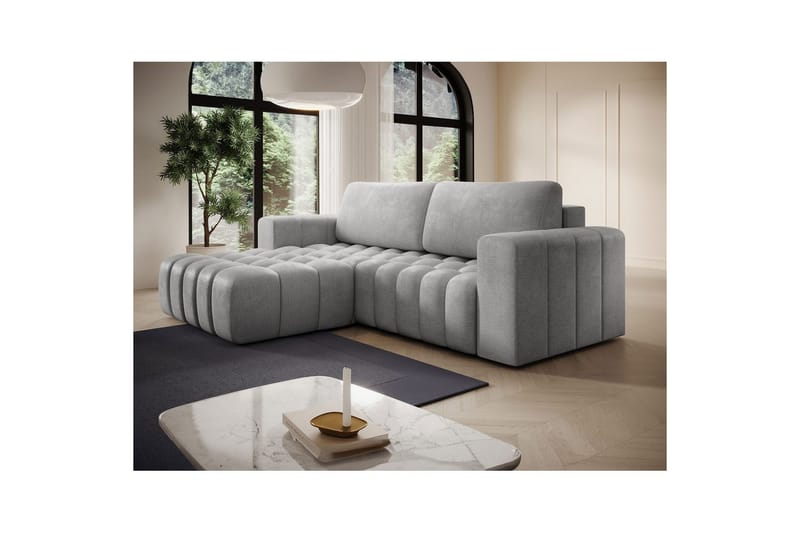 Sektionssoffa Eltap Bonett 250x175x92 cm - Monolith 84, Ljusgrå, Vänster - Möbler - Vardagsrum - Bäddsoffor