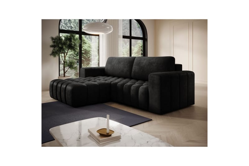 Sektionssoffa Eltap Bonett 250x175x92 cm - Monolith 97, Mörkgrå, Vänster - Möbler - Vardagsrum - Bäddsoffor
