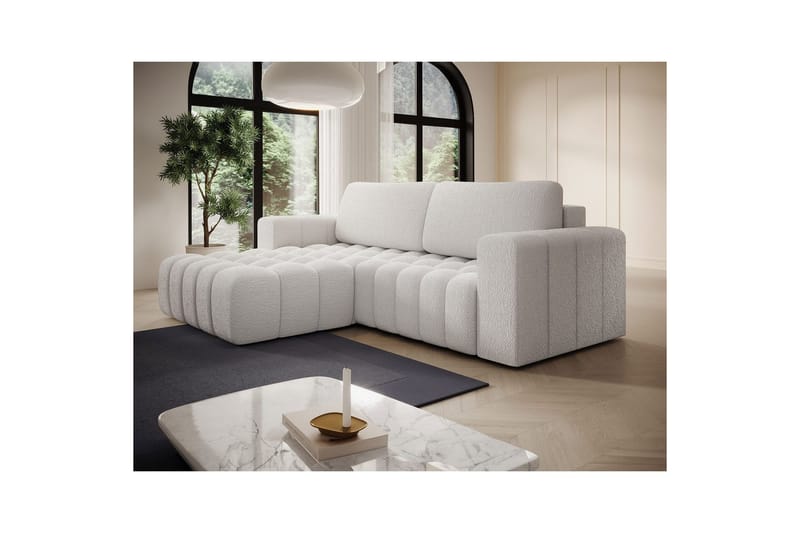 Sektionssoffa Eltap Bonett 250x175x92 cm - Royal 01, Vit, Vänster - Möbler - Vardagsrum - Bäddsoffor