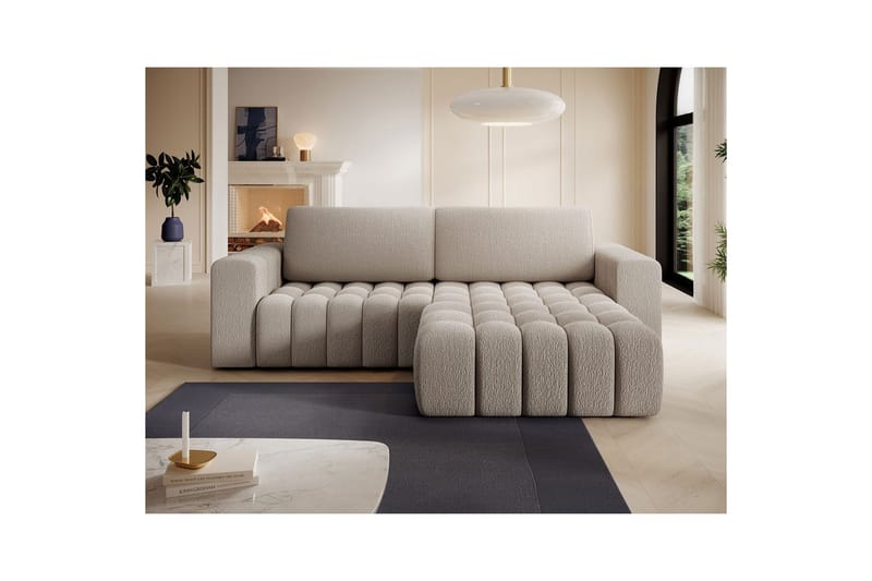Sektionssoffa Eltap Bonett 250x175x92 cm - Royal 18, Beige, Höger - Möbler - Vardagsrum - Bäddsoffor
