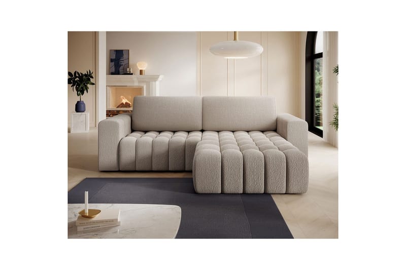 Sektionssoffa Eltap Bonett 250x175x92 cm - Royal 18, Beige, Höger - Möbler - Vardagsrum - Bäddsoffor