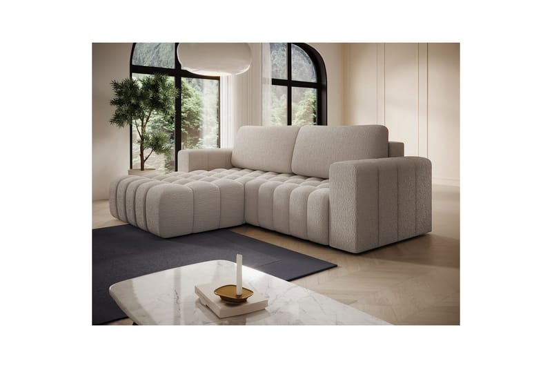 Sektionssoffa Eltap Bonett 250x175x92 cm - Royal 18, Beige, Vänster - Möbler - Vardagsrum - Bäddsoffor