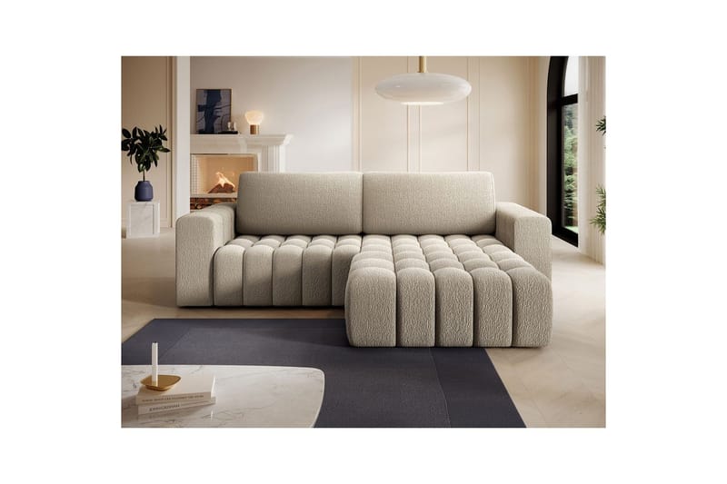 Sektionssoffa Eltap Bonett 250x175x92 cm - Royal 20, Beige, Höger - Möbler - Vardagsrum - Bäddsoffor