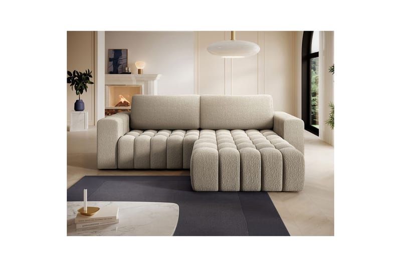 Sektionssoffa Eltap Bonett 250x175x92 cm - Royal 20, Beige, Höger - Möbler - Vardagsrum - Bäddsoffor