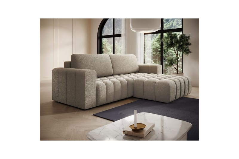 Sektionssoffa Eltap Bonett 250x175x92 cm - Royal 20, Beige, Höger - Möbler - Vardagsrum - Bäddsoffor