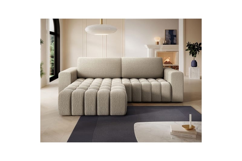 Sektionssoffa Eltap Bonett 250x175x92 cm - Royal 20, Beige, Vänster - Möbler - Vardagsrum - Bäddsoffor