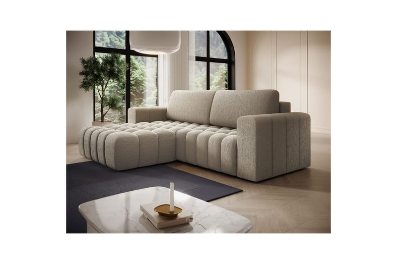 Sektionssoffa Eltap Bonett 250x175x92 cm - Royal 20, Beige, Vänster - Möbler - Vardagsrum - Bäddsoffor