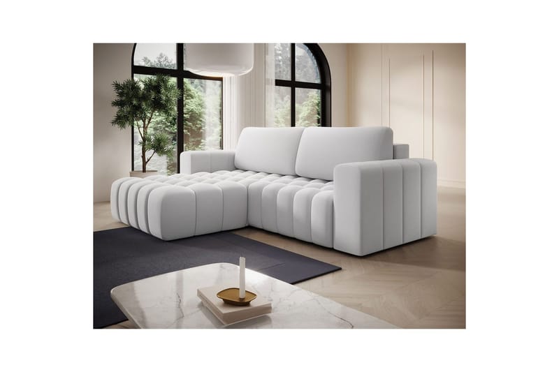 Sektionssoffa Eltap Bonett 250x175x92 cm - Solar 01, Vit, Vänster - Möbler - Vardagsrum - Bäddsoffor