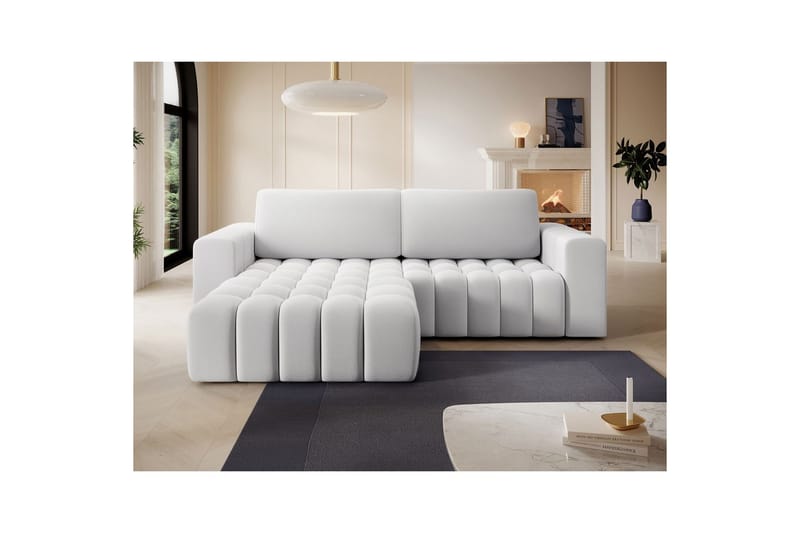 Sektionssoffa Eltap Bonett 250x175x92 cm - Solar 01, Vit, Vänster - Möbler - Vardagsrum - Bäddsoffor