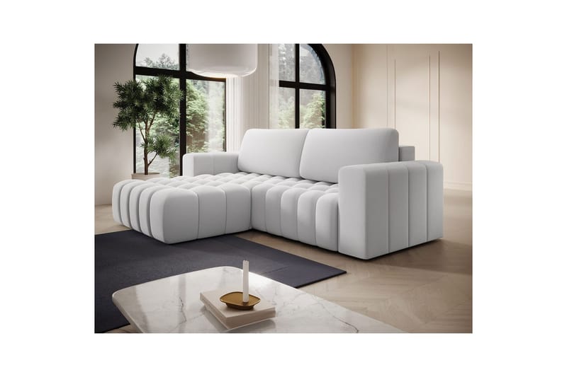 Sektionssoffa Eltap Bonett 250x175x92 cm - Solar 01, Vit, Vänster - Möbler - Vardagsrum - Bäddsoffor