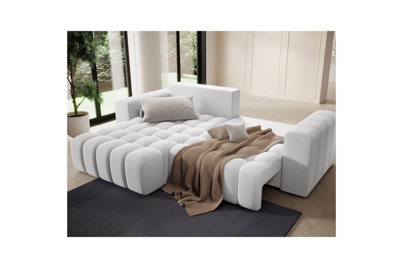 Sektionssoffa Eltap Bonett 250x175x92 cm - Solar 01, Vit, Vänster - Möbler - Vardagsrum - Bäddsoffor