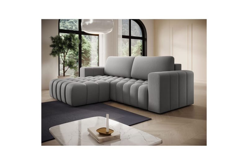Sektionssoffa Eltap Bonett 250x175x92 cm - Paros 05, Ljusgrå, Vänster - Möbler - Vardagsrum - Bäddsoffor