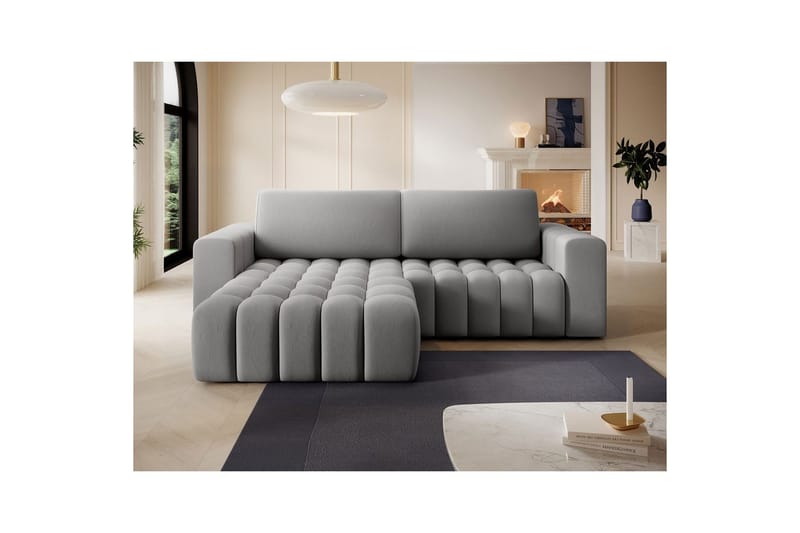 Sektionssoffa Eltap Bonett 250x175x92 cm - Paros 05, Ljusgrå, Vänster - Möbler - Vardagsrum - Bäddsoffor