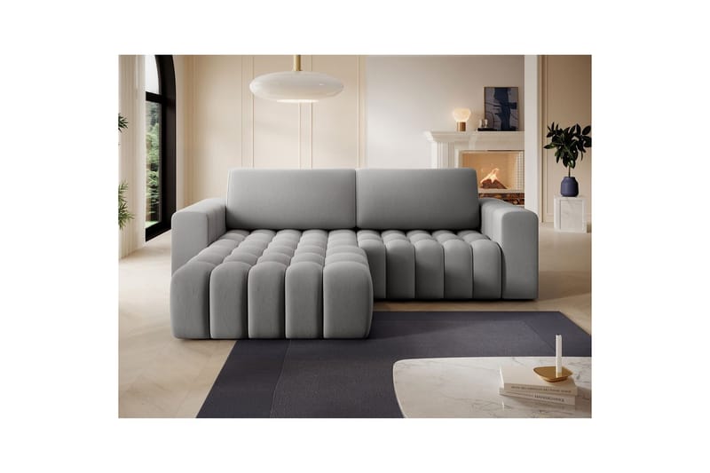Sektionssoffa Eltap Bonett 250x175x92 cm - Paros 05, Ljusgrå, Vänster - Möbler - Vardagsrum - Bäddsoffor