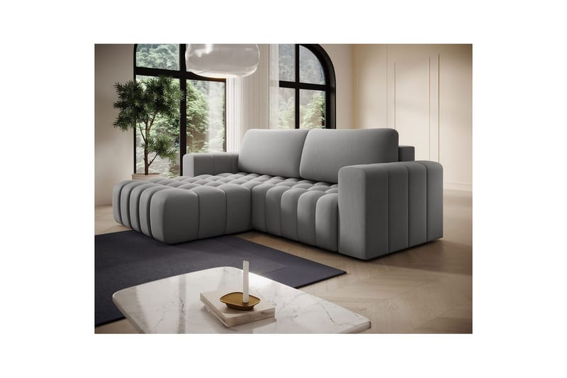 Sektionssoffa Eltap Bonett 250x175x92 cm - Paros 05, Ljusgrå, Vänster - Möbler - Vardagsrum - Bäddsoffor