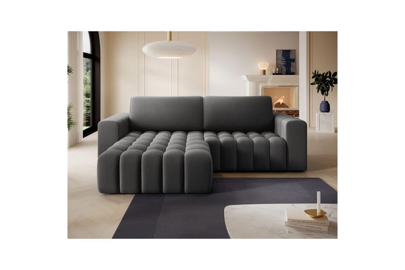 Sektionssoffa Eltap Bonett 250x175x92 cm - Paros 06, Grå, Vänster - Möbler - Vardagsrum - Bäddsoffor