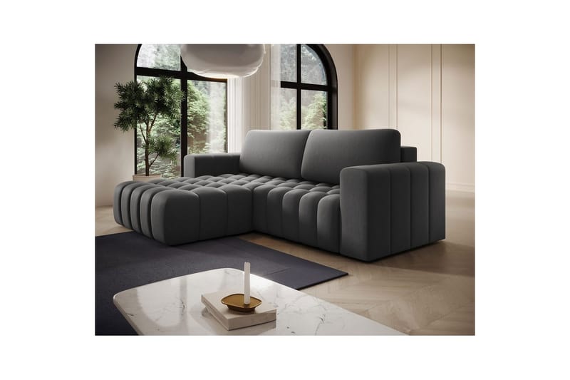 Sektionssoffa Eltap Bonett 250x175x92 cm - Paros 06, Grå, Vänster - Möbler - Vardagsrum - Bäddsoffor