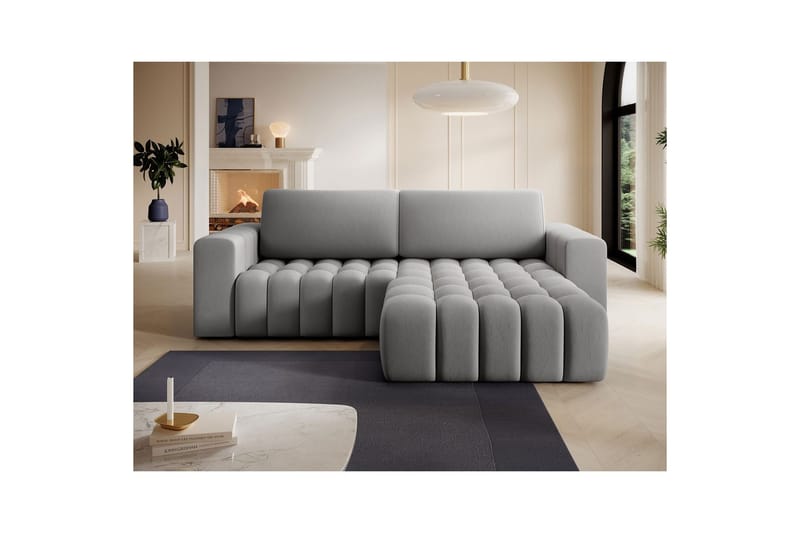 Sektionssoffa Eltap Bonett 250x175x92 cm - Paros 05, Ljusgrå, Höger - Möbler - Vardagsrum - Bäddsoffor