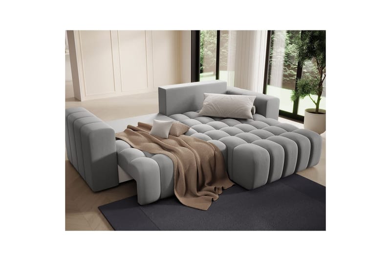 Sektionssoffa Eltap Bonett 250x175x92 cm - Paros 05, Ljusgrå, Höger - Möbler - Vardagsrum - Bäddsoffor