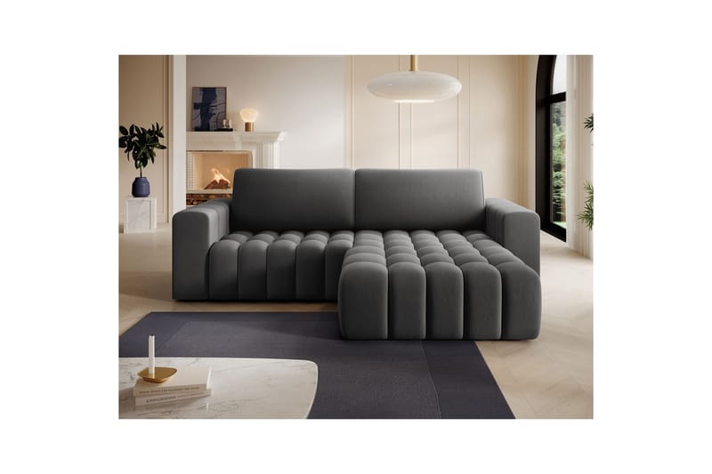 Sektionssoffa Eltap Bonett 250x175x92 cm - Paros 06, Grå, Höger - Möbler - Vardagsrum - Bäddsoffor