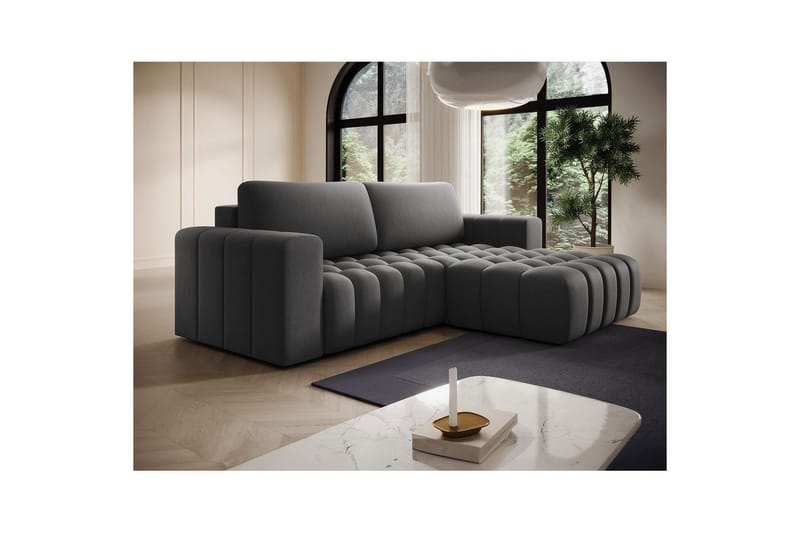 Sektionssoffa Eltap Bonett 250x175x92 cm - Paros 06, Grå, Höger - Möbler - Vardagsrum - Bäddsoffor
