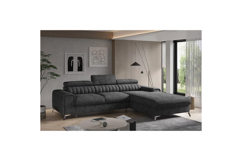 Sektionssoffa Eltap Grayson 278x205x92 cm - Leve 6, Mörkgrå, Höger - Möbler - Vardagsrum - Bäddsoffor