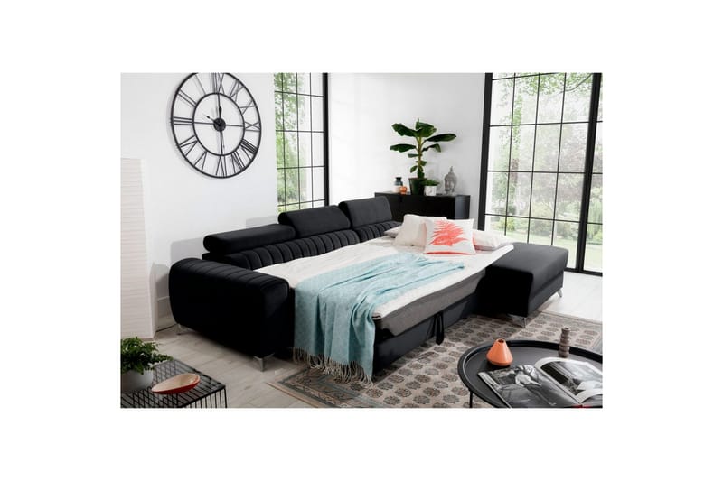 Sektionssoffa Eltap Grayson 278x205x92 cm - Loco 10, Svart, Höger - Möbler - Vardagsrum - Bäddsoffor