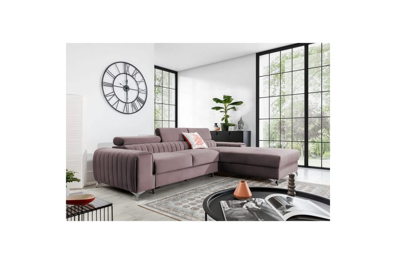 Sektionssoffa Eltap Grayson 278x205x92 cm - Loco 24, Rosa, Höger - Möbler - Vardagsrum - Bäddsoffor
