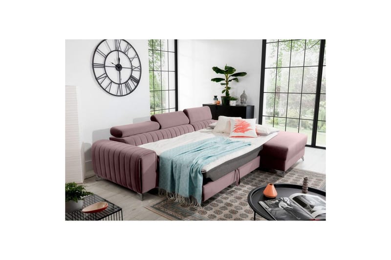 Sektionssoffa Eltap Grayson 278x205x92 cm - Loco 24, Rosa, Höger - Möbler - Vardagsrum - Bäddsoffor