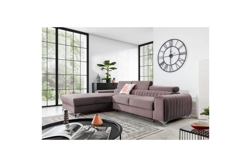 Sektionssoffa Eltap Grayson 278x205x92 cm - Loco 24, Rosa, Vänster - Möbler - Vardagsrum - Bäddsoffor