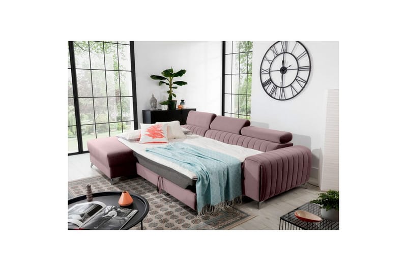 Sektionssoffa Eltap Grayson 278x205x92 cm - Loco 24, Rosa, Vänster - Möbler - Vardagsrum - Bäddsoffor