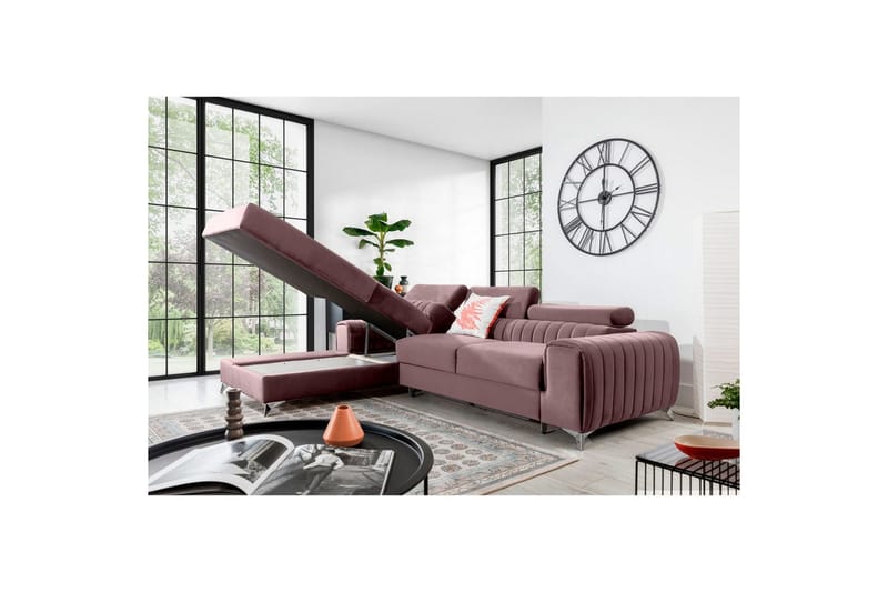 Sektionssoffa Eltap Grayson 278x205x92 cm - Loco 24, Rosa, Vänster - Möbler - Vardagsrum - Bäddsoffor