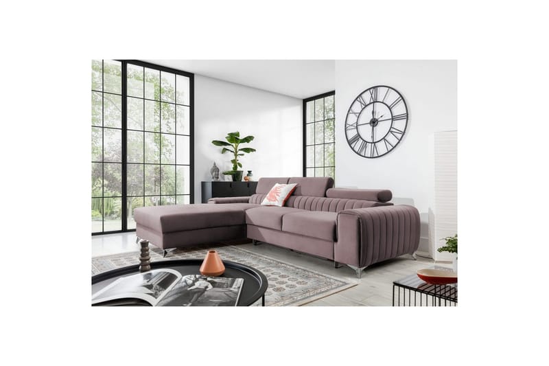 Sektionssoffa Eltap Grayson 278x205x92 cm - Loco 24, Rosa, Vänster - Möbler - Vardagsrum - Bäddsoffor