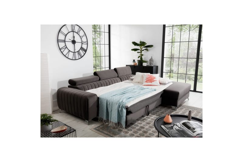 Sektionssoffa Eltap Grayson 278x205x92 cm - Loco 4, Ljusgrå, Höger - Möbler - Vardagsrum - Bäddsoffor