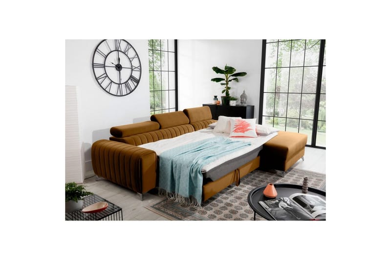 Sektionssoffa Eltap Grayson 278x205x92 cm - Loco 45, Gul, Höger - Möbler - Vardagsrum - Bäddsoffor