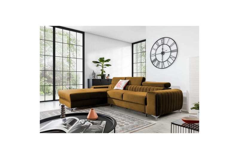 Sektionssoffa Eltap Grayson 278x205x92 cm - Loco 45, Gul, Vänster - Möbler - Vardagsrum - Bäddsoffor