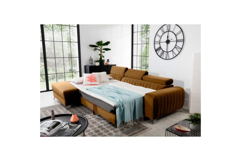 Sektionssoffa Eltap Grayson 278x205x92 cm - Loco 45, Gul, Vänster - Möbler - Vardagsrum - Bäddsoffor
