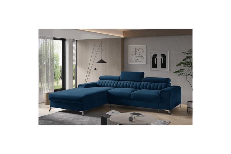 Sektionssoffa Eltap Grayson 278x205x92 cm - Lukso 40, Mörkblå, Vänster - Möbler - Vardagsrum - Bäddsoffor