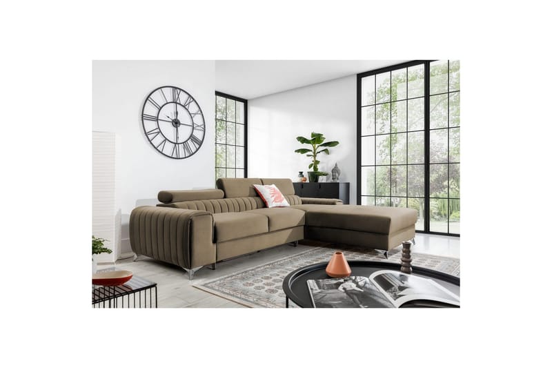 Sektionssoffa Eltap Grayson 278x205x92 cm - Nube 20, Beige, Höger - Möbler - Vardagsrum - Bäddsoffor